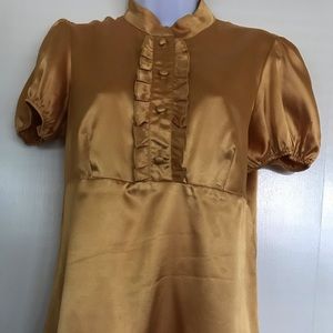 Ran⭐️tees, gold blouse size M ,short sleeves